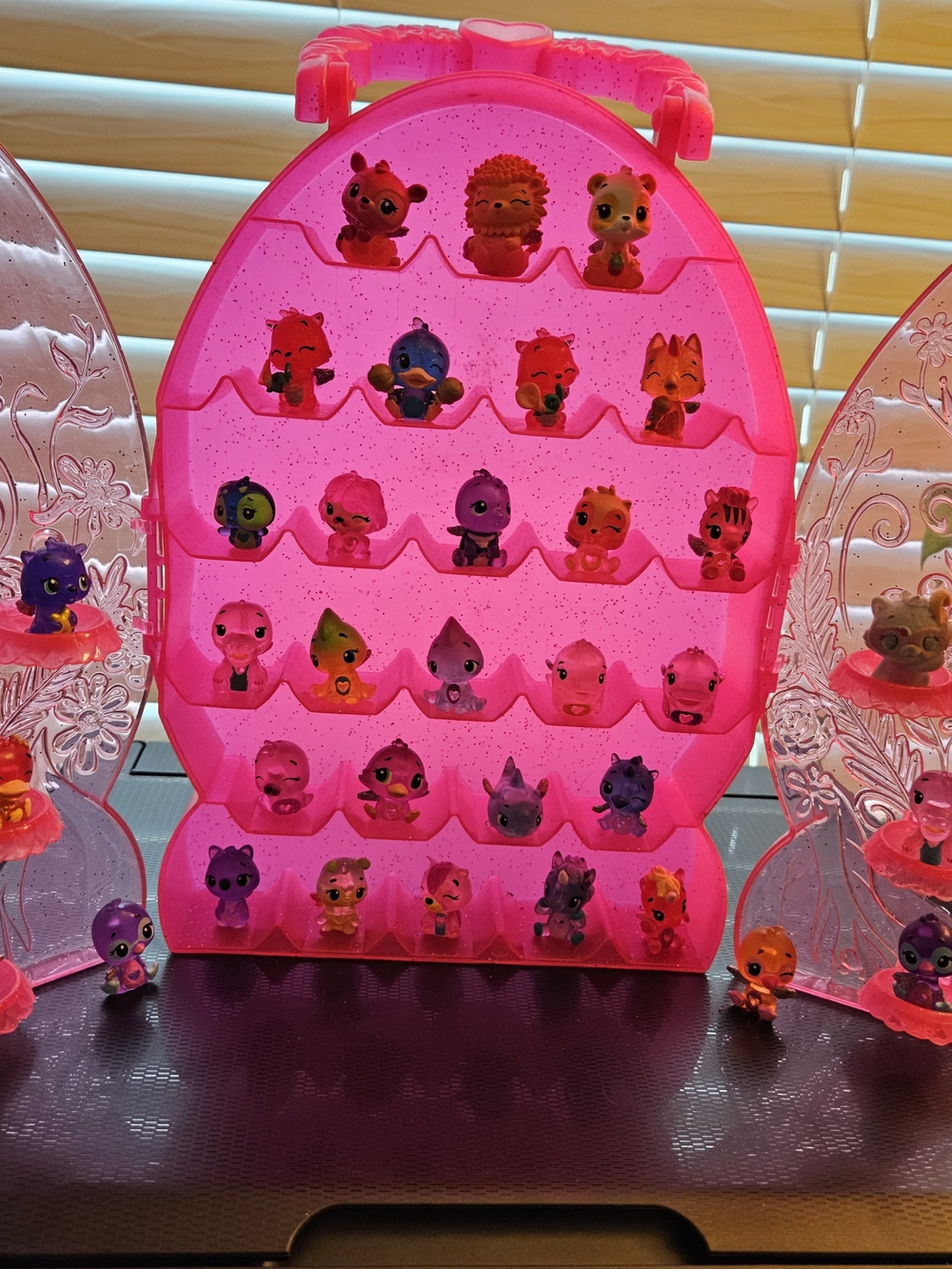 34 Hatchimal Colleggtibles & Display Case